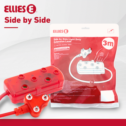 Ellies Side by Side Light Duty Extension Lead-3M - RD