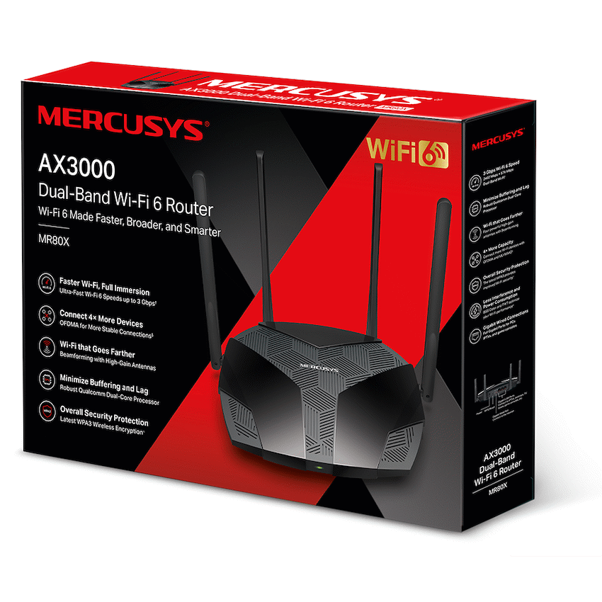 TP-Link Mercusys MR80X AX3000 Dual-Band Wi-Fi 6 Router