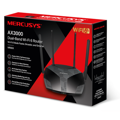 TP-Link Mercusys MR80X AX3000 Dual-Band Wi-Fi 6 Router