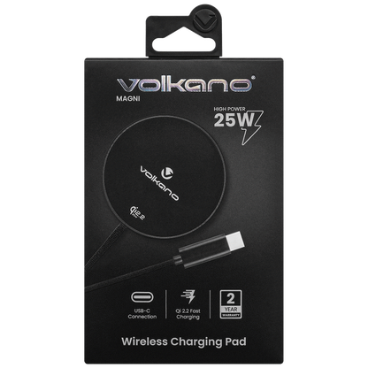 Volkano Magni Series Qi2.2 25W Wireless Charging Pad - Black