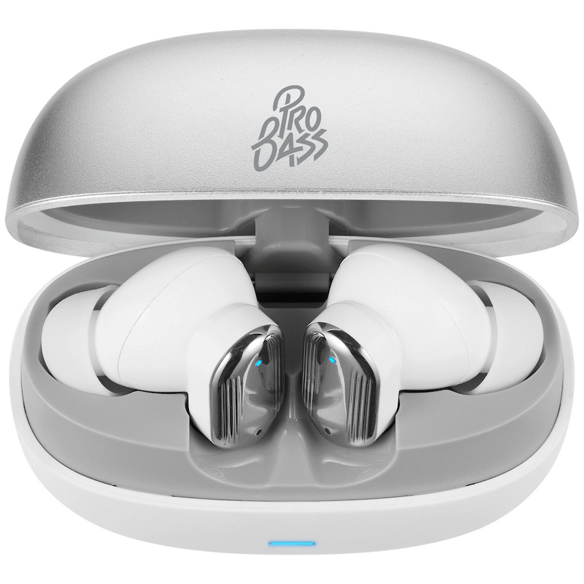 Pro Bass Flex Series TWS Earphone - White + Grey