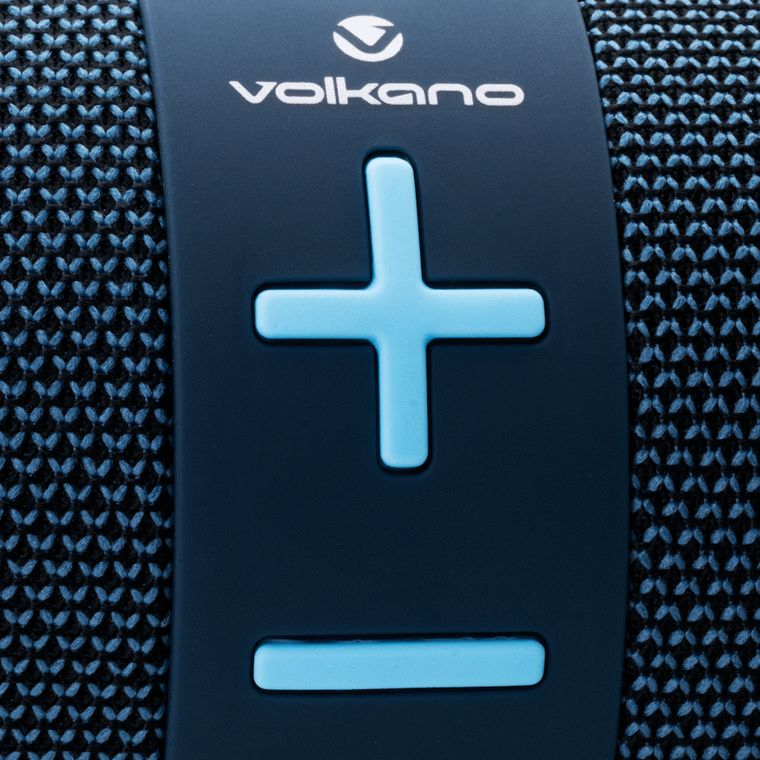 Volkano Flow Series Portable Bluetooth Speaker - Blue with Blue Buttons