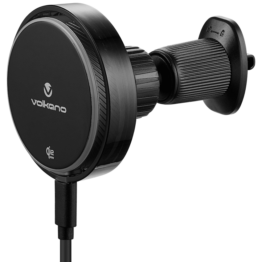 Volkano Sentinel Series Qi2.2 Magnetic Wireless Charging Car Dash Mount Phone Holder - Black