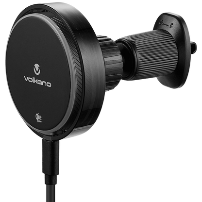 Volkano Sentinel Series Qi2.2 Magnetic Wireless Charging Car Dash Mount Phone Holder - Black