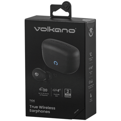 Volkano Tide Series True Wireless Earphones - Black