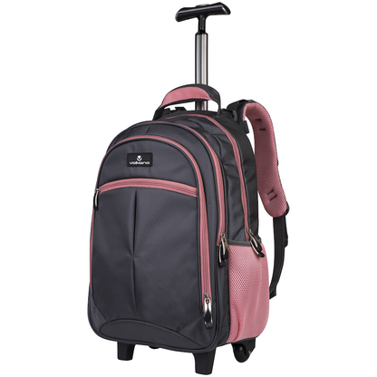 Volkano Orthopaedic Trolley Backpack 27L - Dark Grey/Pink