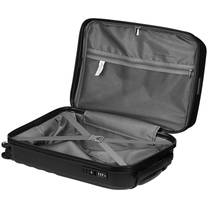 Travelwize Quartz PP 76cm 4-Wheel Spinner Luggage - Black