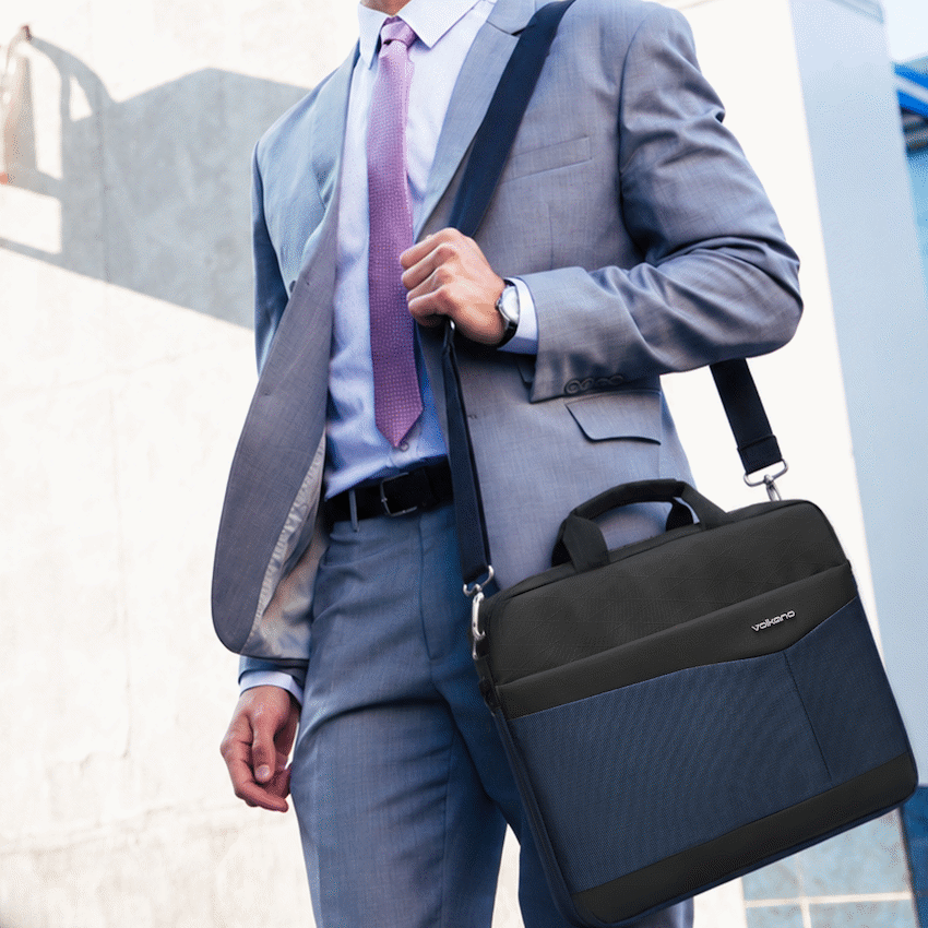 Volkano Seismic 15.6" Laptop Shoulder Bag Blk/Nvy