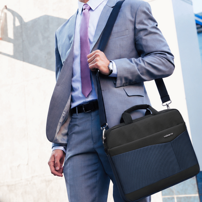 Volkano Seismic 15.6" Laptop Shoulder Bag Blk/Nvy