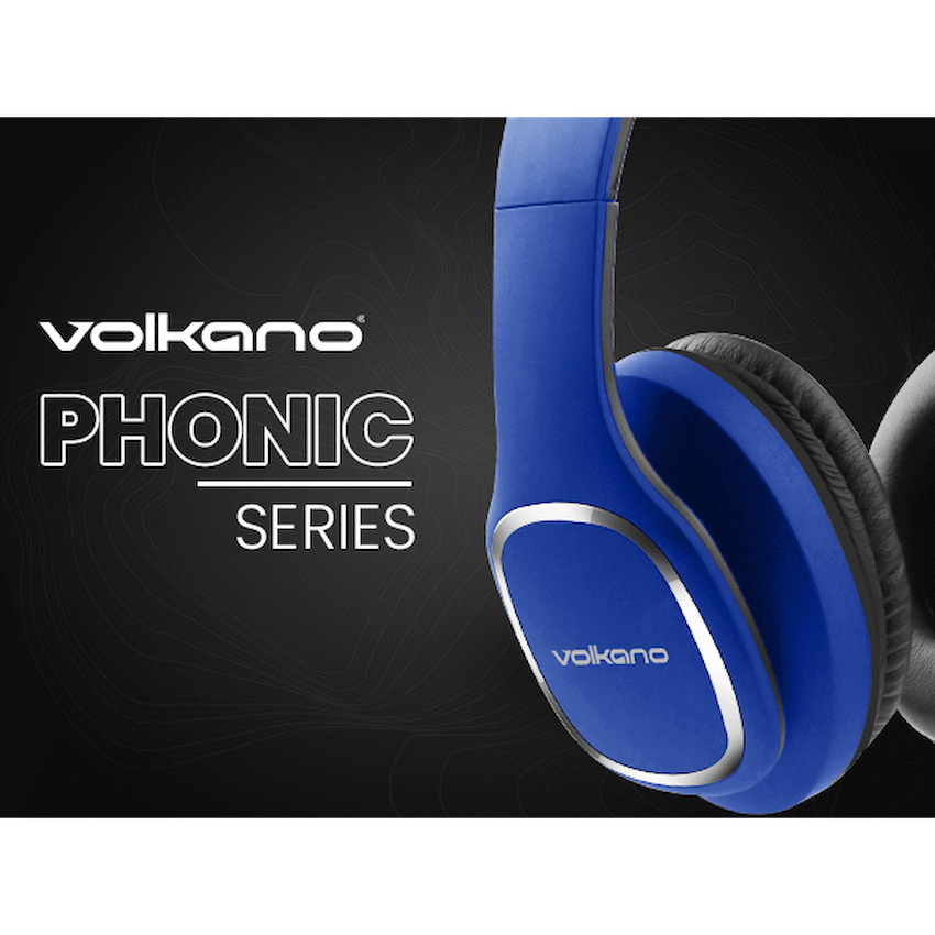 Volkano Phonic Series Bluetooth Full Size Headphones - Blue