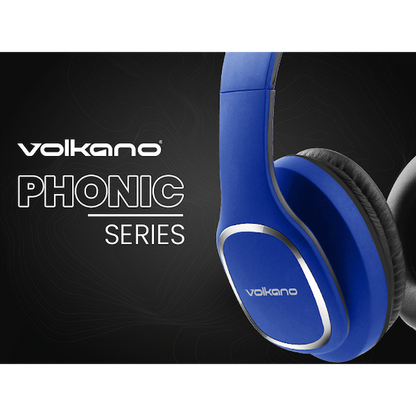 Volkano Phonic Series Bluetooth Full Size Headphones - Blue