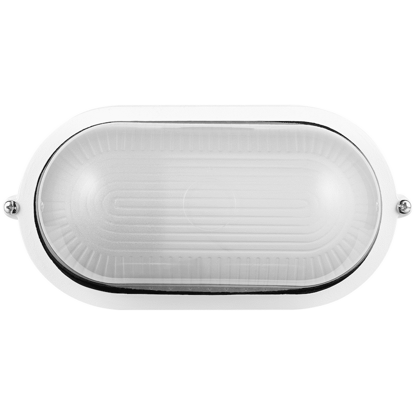 Ellies Illume Series - AC Oval Bulkhead - Aluminium + Glass - E27 Base - WT