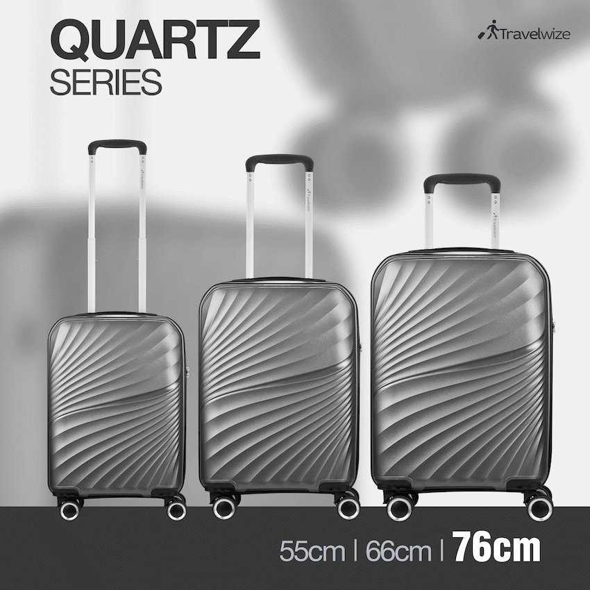 Travelwize Quartz PP 76cm 4-Wheel Spinner Luggage - Silver