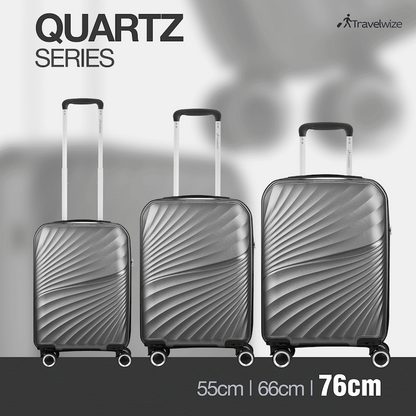 Travelwize Quartz PP 76cm 4-Wheel Spinner Luggage - Silver