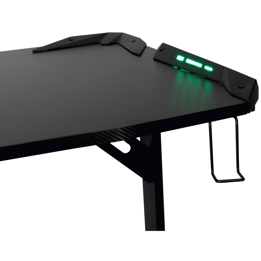 Fortress Gaming Desk with RGB Lights, Cup Holder