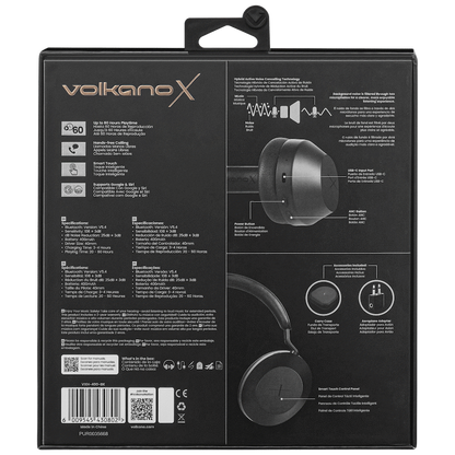 VolkanoX H400 Hybrid Active Noise Cancellation Headphones - Black