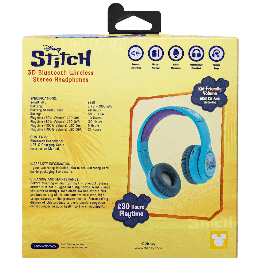 Disney Stitch 3D Bluetooth Headphones