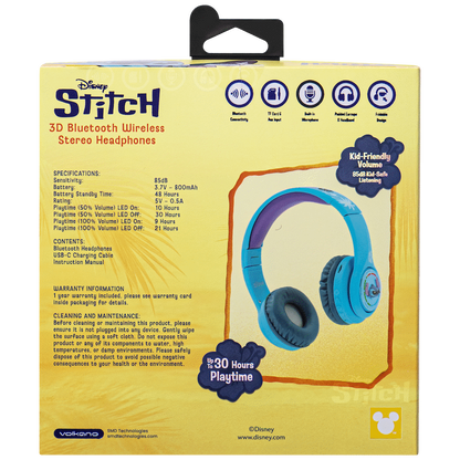 Disney Stitch 3D Bluetooth Headphones