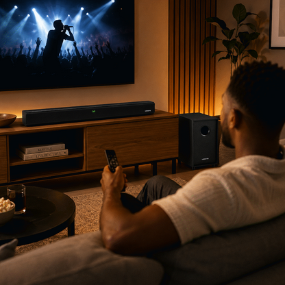 Volkano Cascade 50w Soundbar + Wired Subwoofer - Black