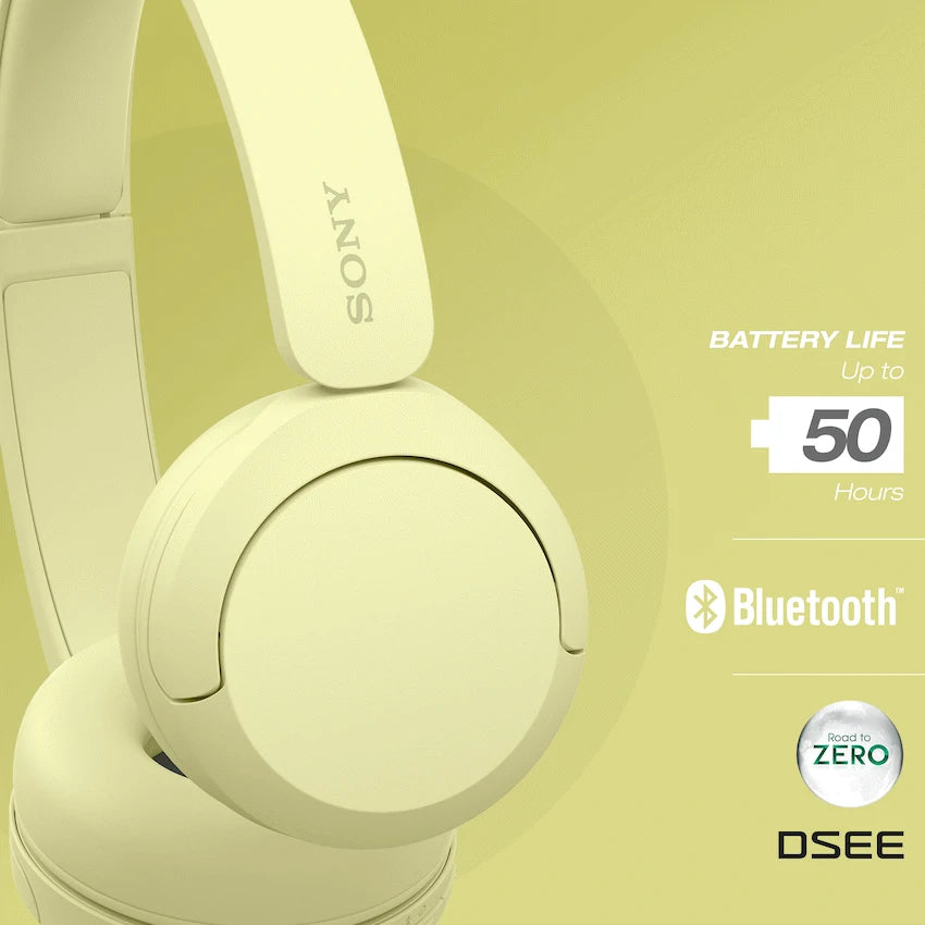 Sony WH-CH520 (Yellow) Bluetooth On-Ear Headphones