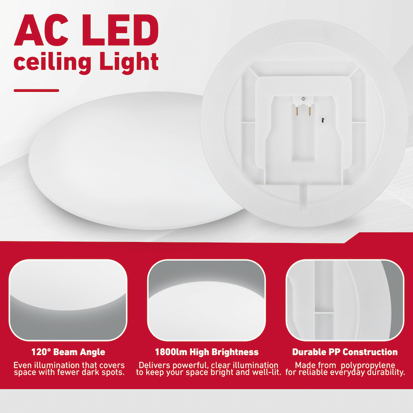 Ellies Halo Series - AC LED ceiling Light 24W - E27 Base Accessory -WT