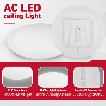 Ellies Halo Series - AC LED ceiling Light 24W - E27 Base Accessory -WT