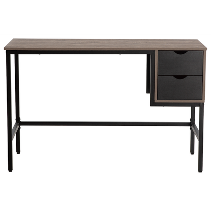 Everfurn Rampart Office Desk with Two Drawers, Powder-Coated Steel, Adjustable Feet