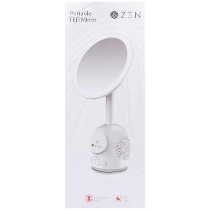 ZEN Unify Series Wireless Phone Charger with Bluetooth Speaker and Mirror - White