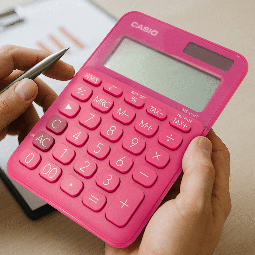 Casio MS-20UC - Desktop calculator 12 Digit - Red