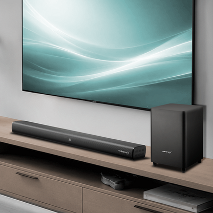 VolkanoX Supersonic 2 Series 2.1 200w Soundbar System with Wireless Subwoofer - Black