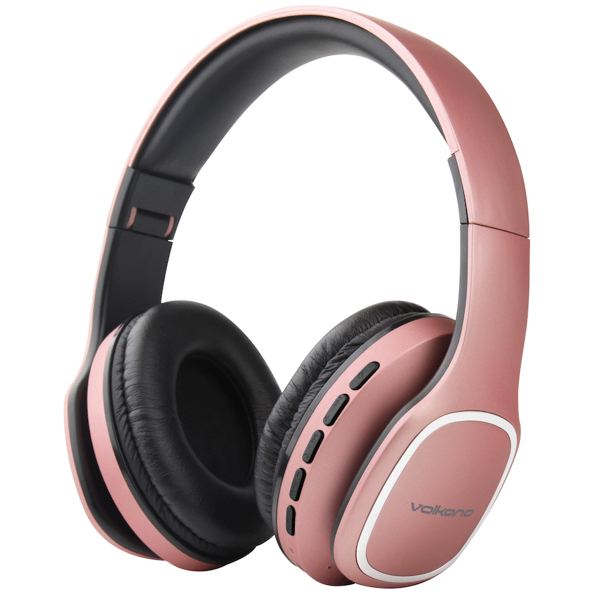 Volkano Phonic Series Bluetooth Full-Size Headphones - Rose Gold