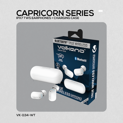 Volkano Capricorn Series IPX7 TWS Earphones with Charging Case