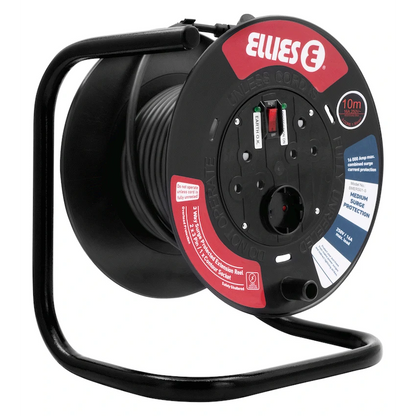 Ellies Heavy Duty Surge Protected Extension Reel 10m - BK
