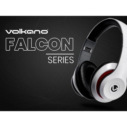 Volkano Falcon Series Headphones with Microphone - White