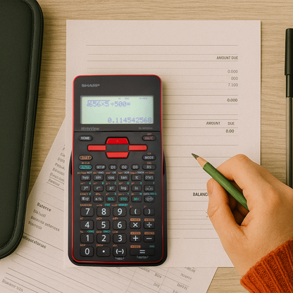 Sharp EL535 Scientific Calculator - 422 Functions- Red