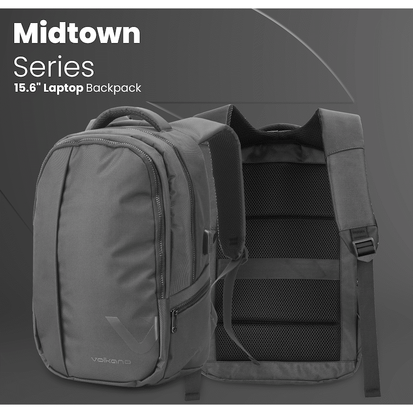 Volkano Midtown 15.6" Laptop Backpack - Black