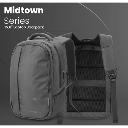 Volkano Midtown 15.6" Laptop Backpack - Black