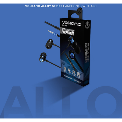 Volkano Alloy Series Metal Earphone - Blue
