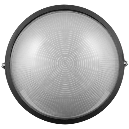 Ellies Illume Series - AC Round Bulkhead - Aluminium + Glass - E27 Base -BK