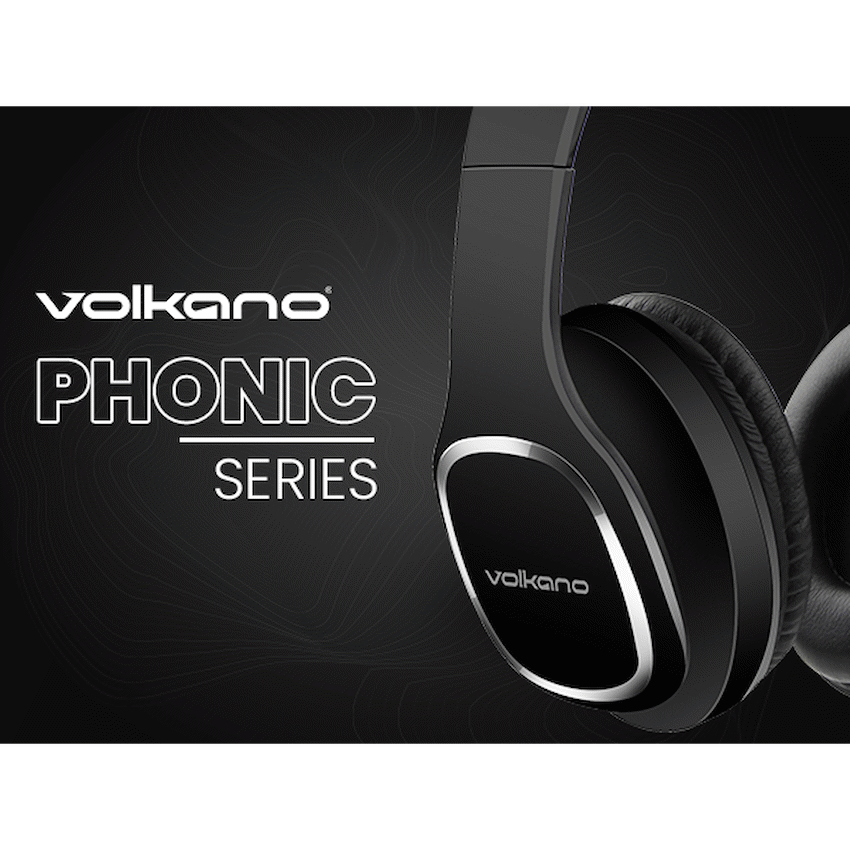 Volkano Phonic Series Bluetooth Full Size Headphones - Black