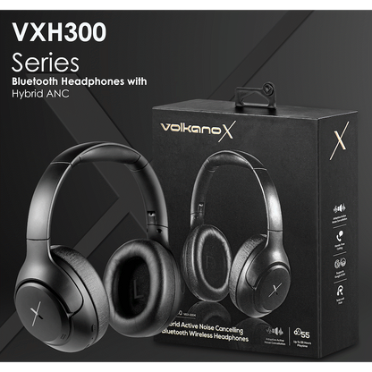 VolkanoX VXH300 Bluetooth Headphones with Hybrid ANC - Black