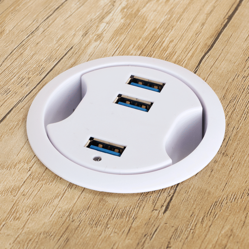 Everfurn Premium Milan Smart Office Desk, 2 x 3.1 USB Port