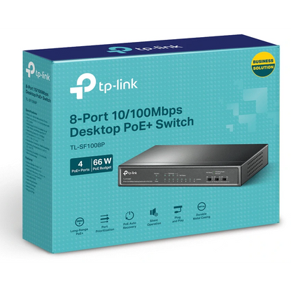 TP-Link TL-SF1008P 4-Port Switch with POE