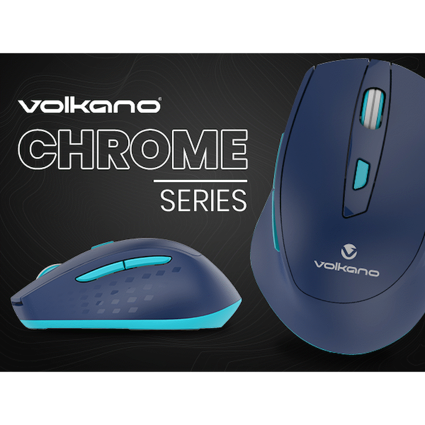 Volkano Chrome Series Wireless Mouse - Blue