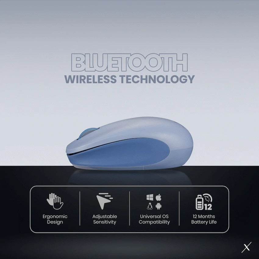 VolkanoX Magma Bluetooth Wireless Mouse - Blue Grey