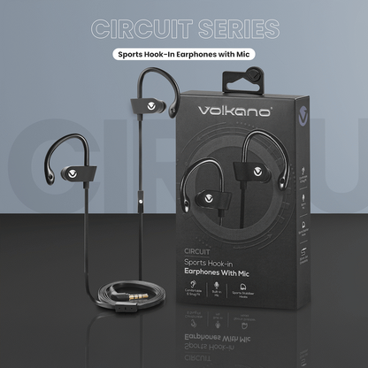 Volkano Circuit Series Sports Hook-In Earphones with Mic