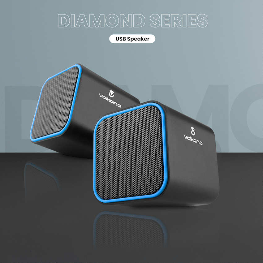 Volkano Diamond Series USB Speaker - Blue