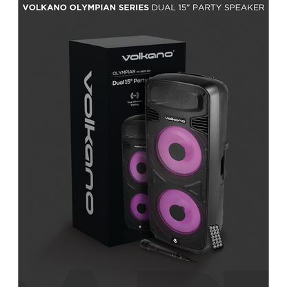 Volkano Olympian Series Dual 15" Party Speaker - Black