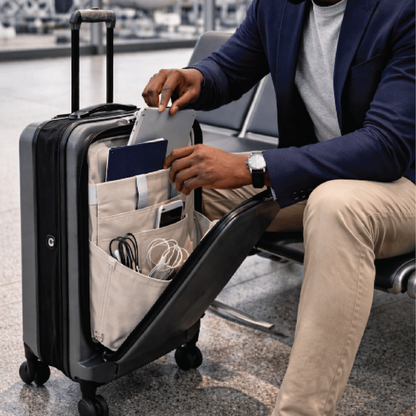 Expandable PP 55cm Carry On Luggage - Dark Grey