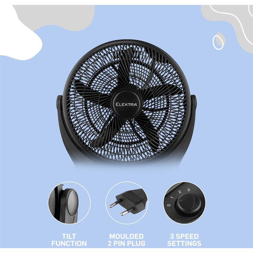 Elektra 45cm Box Fan - Black
